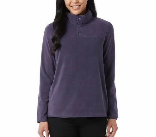 32 Degrees Ladies' Button Snap Fleece Pullover Jacket