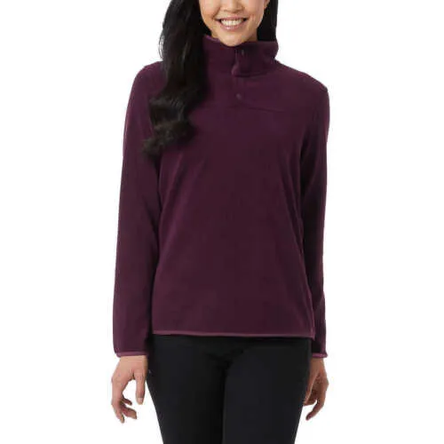 32 Degrees Ladies' Button Snap Fleece Pullover Jacket