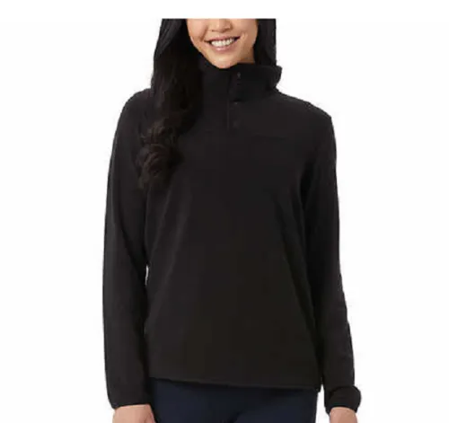 32 Degrees Ladies' Button Snap Fleece Pullover Jacket