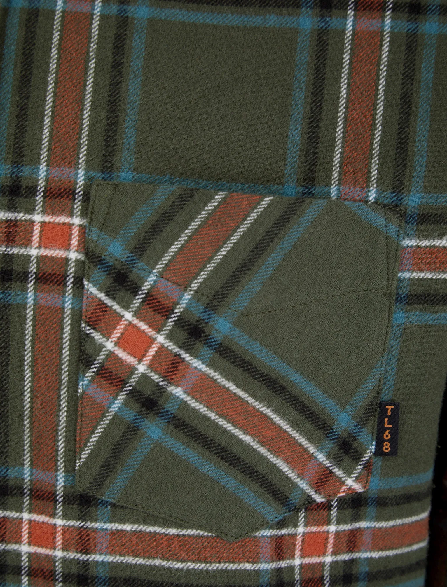 Aberavon Yarn Dyed Checked Cotton Flannel Shirt in Deep Depths Green - Tokyo Laundry