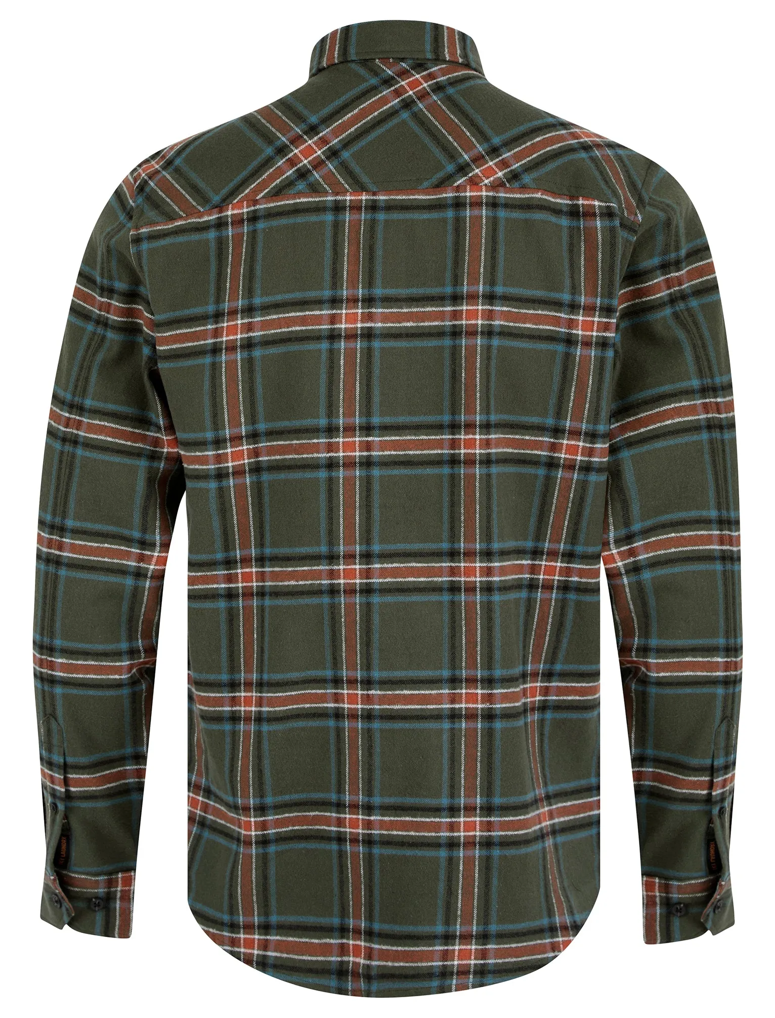 Aberavon Yarn Dyed Checked Cotton Flannel Shirt in Deep Depths Green - Tokyo Laundry