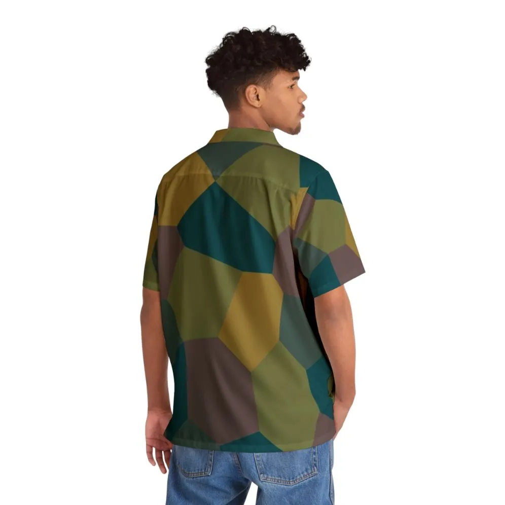 Abstract Camo Hawaiian Shirt for Pilots and Aviation Enthusiasts