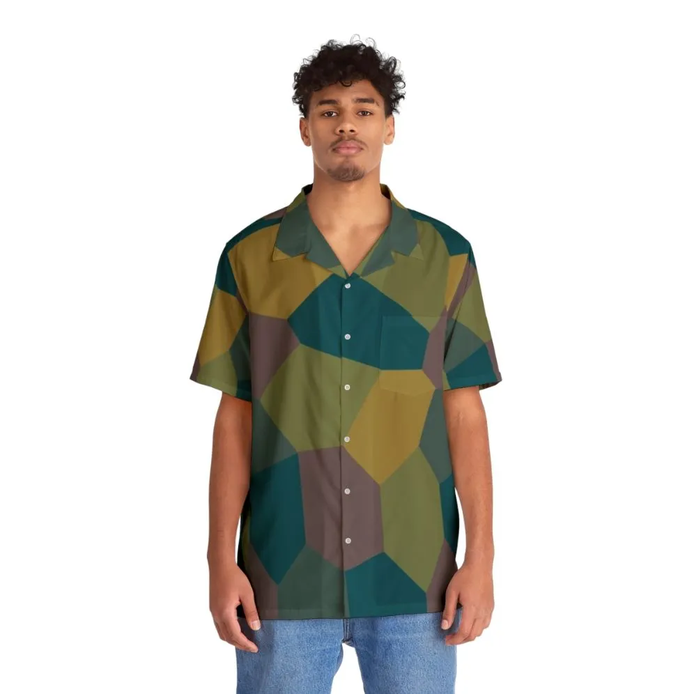 Abstract Camo Hawaiian Shirt for Pilots and Aviation Enthusiasts
