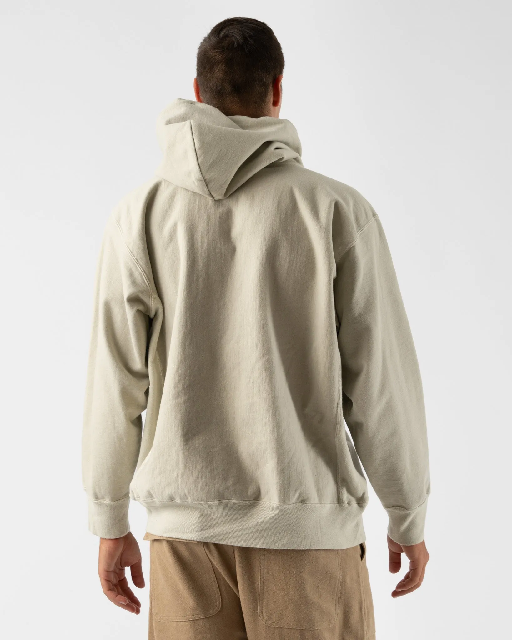 Auralee Super Milled Sweat Pullover Parka in Light Khaki