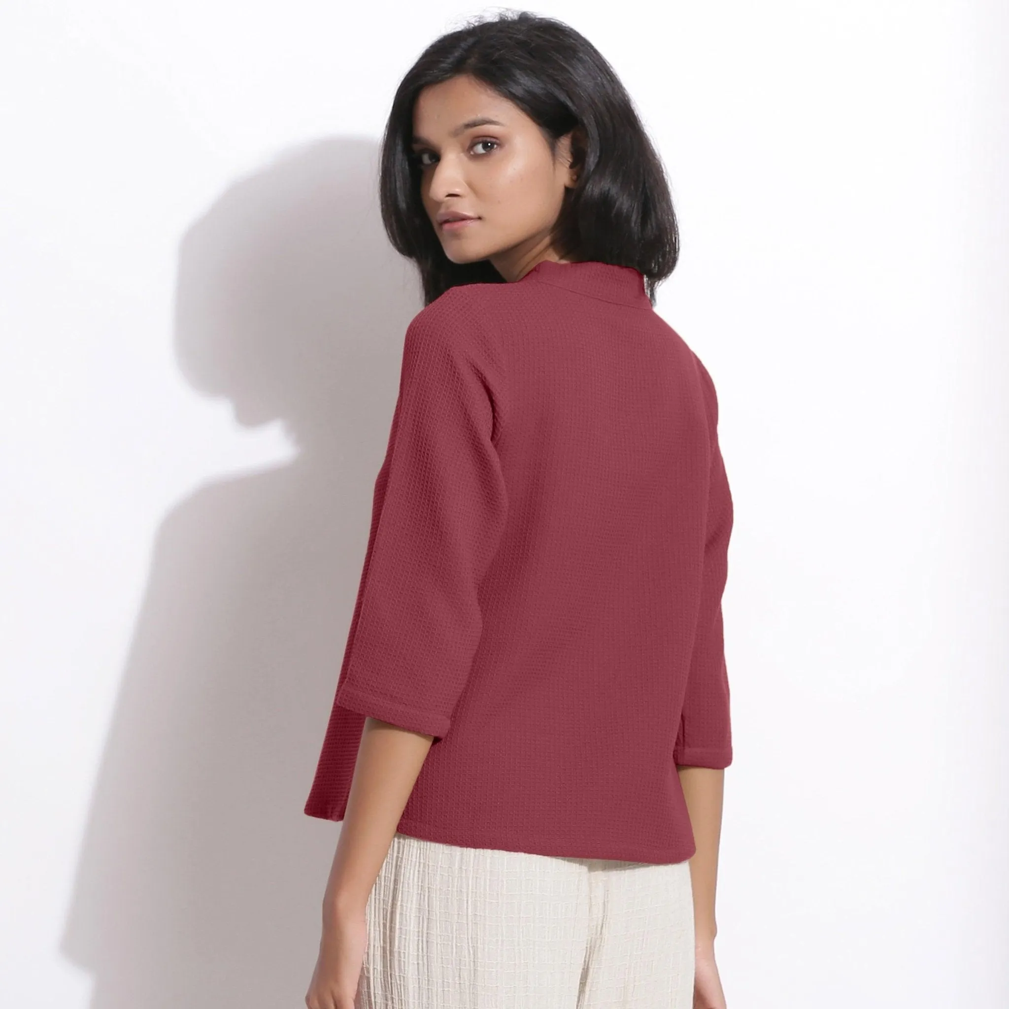 Barn Red Warm Cotton Waffle Culottes Co-ord Set