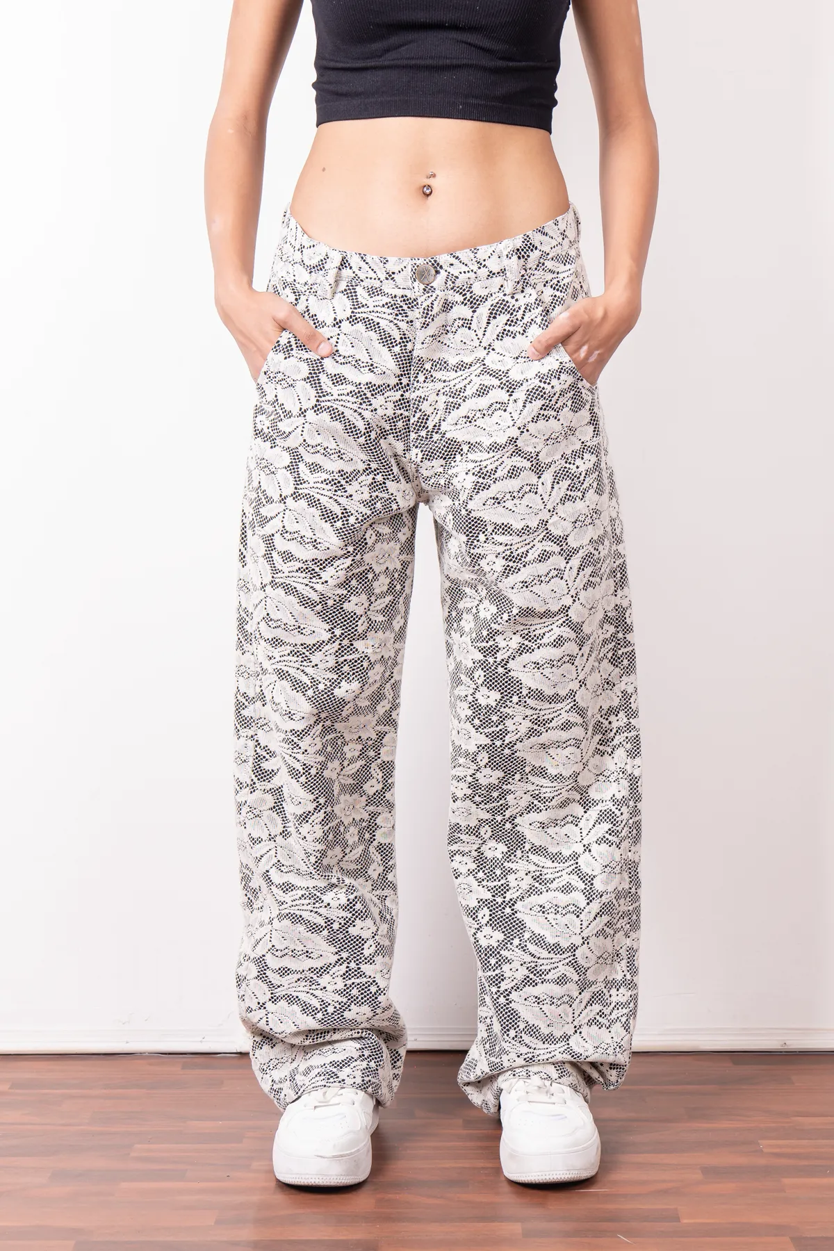 Black Net Jeans
