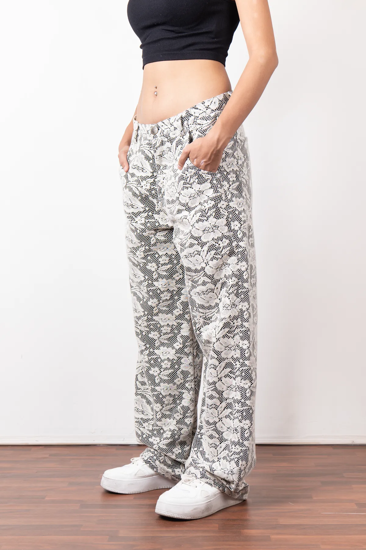 Black Net Jeans