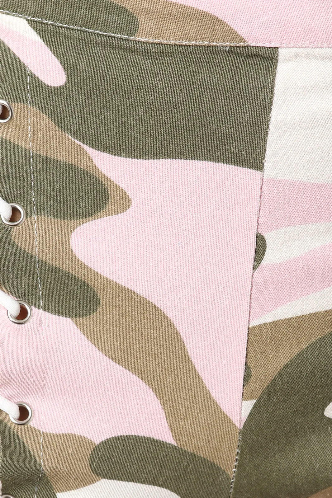 Camouflage High Rise Lace-Up Pants