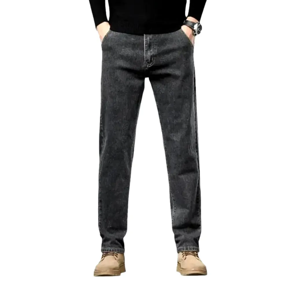 Casual stretchable narrow fit men's jeans