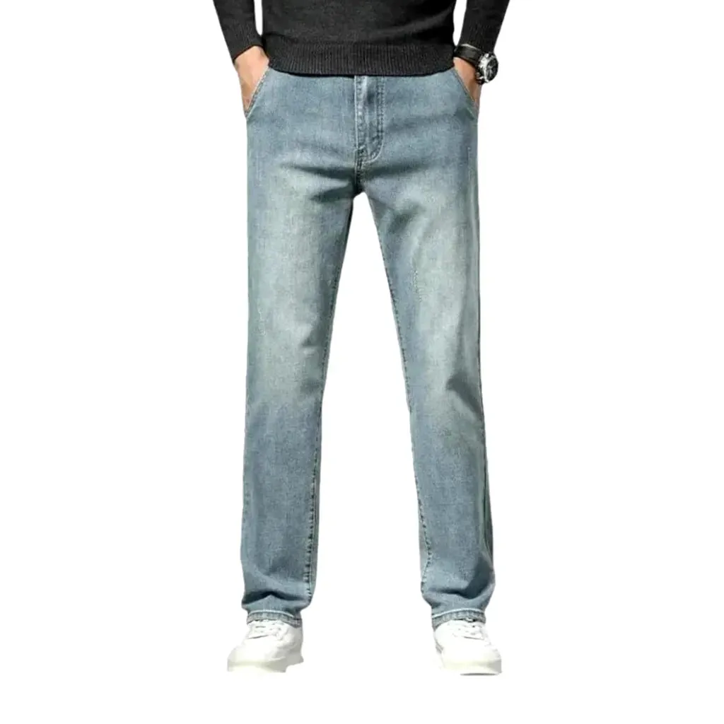 Casual stretchable narrow fit men's jeans