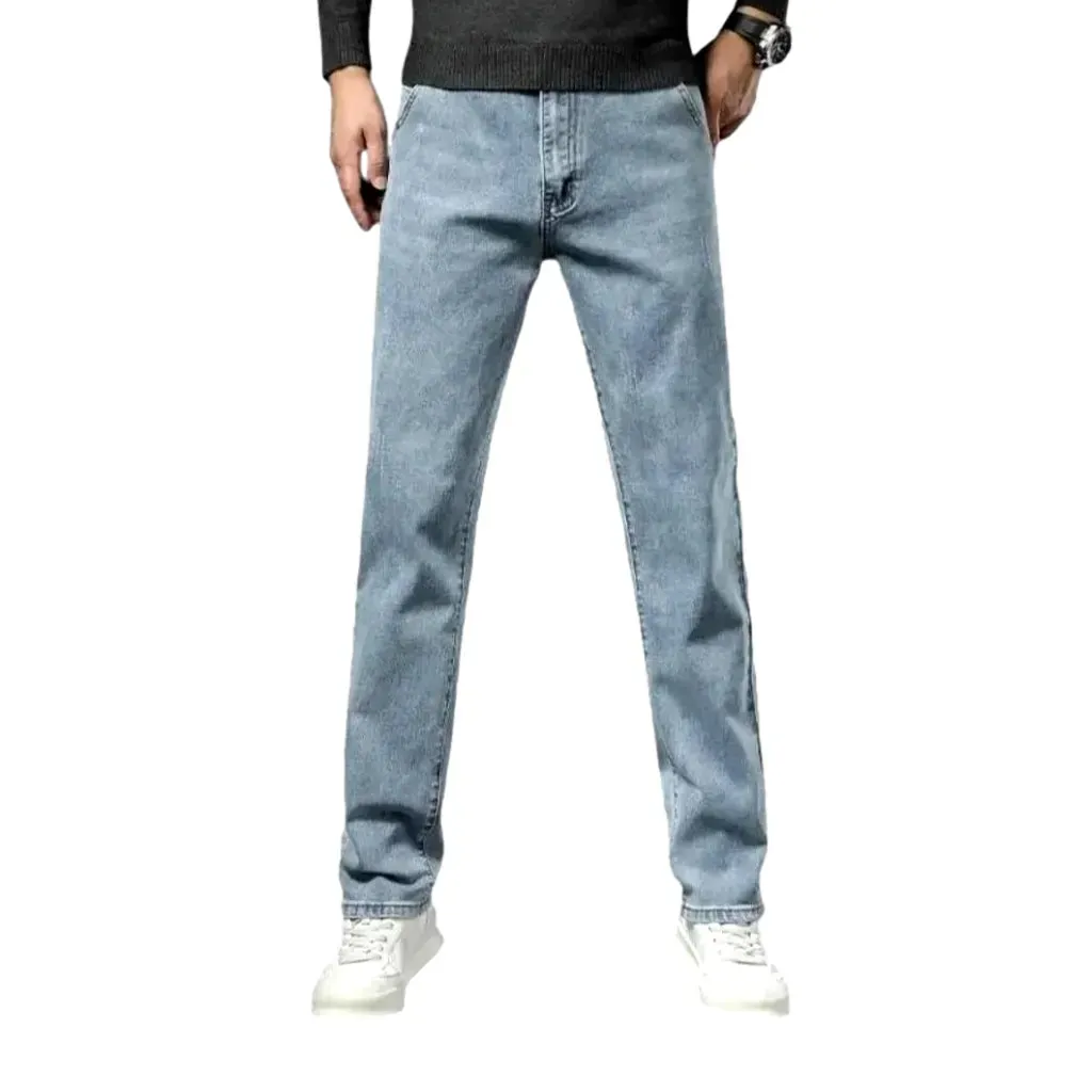 Casual stretchable narrow fit men's jeans