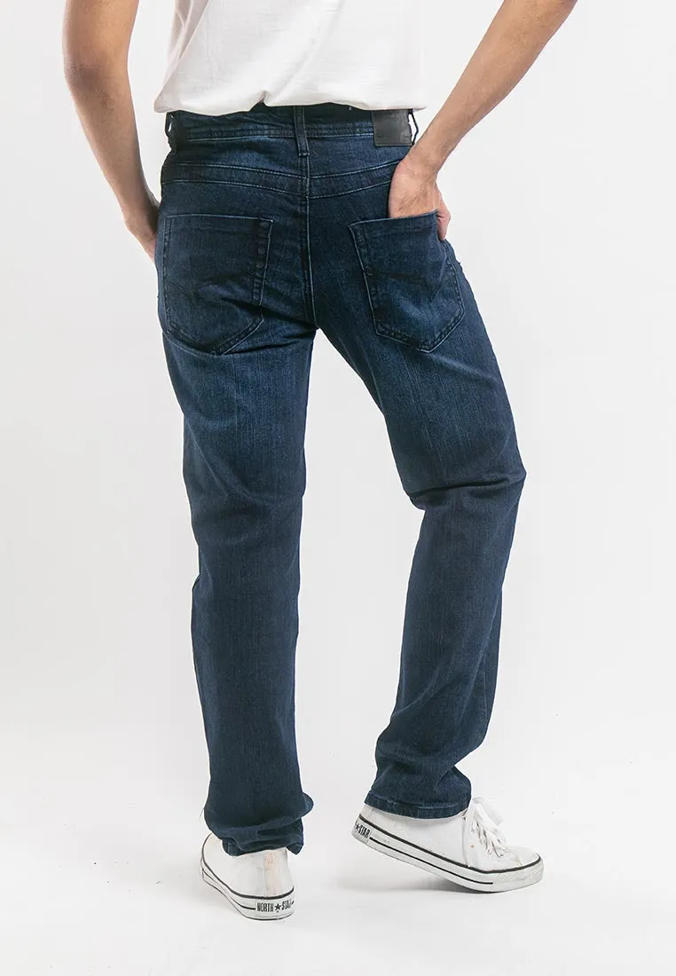 Denim Stretchable Straight Cut Jeans - 610176