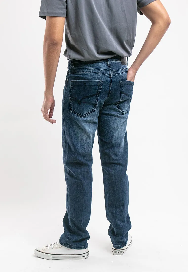 Denim Stretchable Straight Cut Jeans - 610176