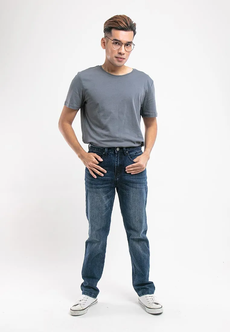 Denim Stretchable Straight Cut Jeans - 610176