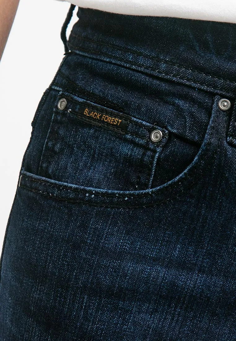 Denim Stretchable Straight Cut Jeans - 610176