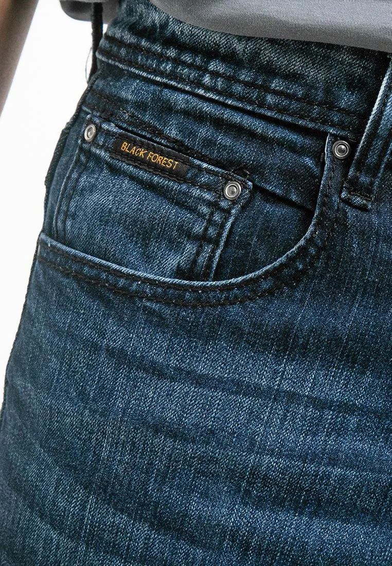 Denim Stretchable Straight Cut Jeans - 610176