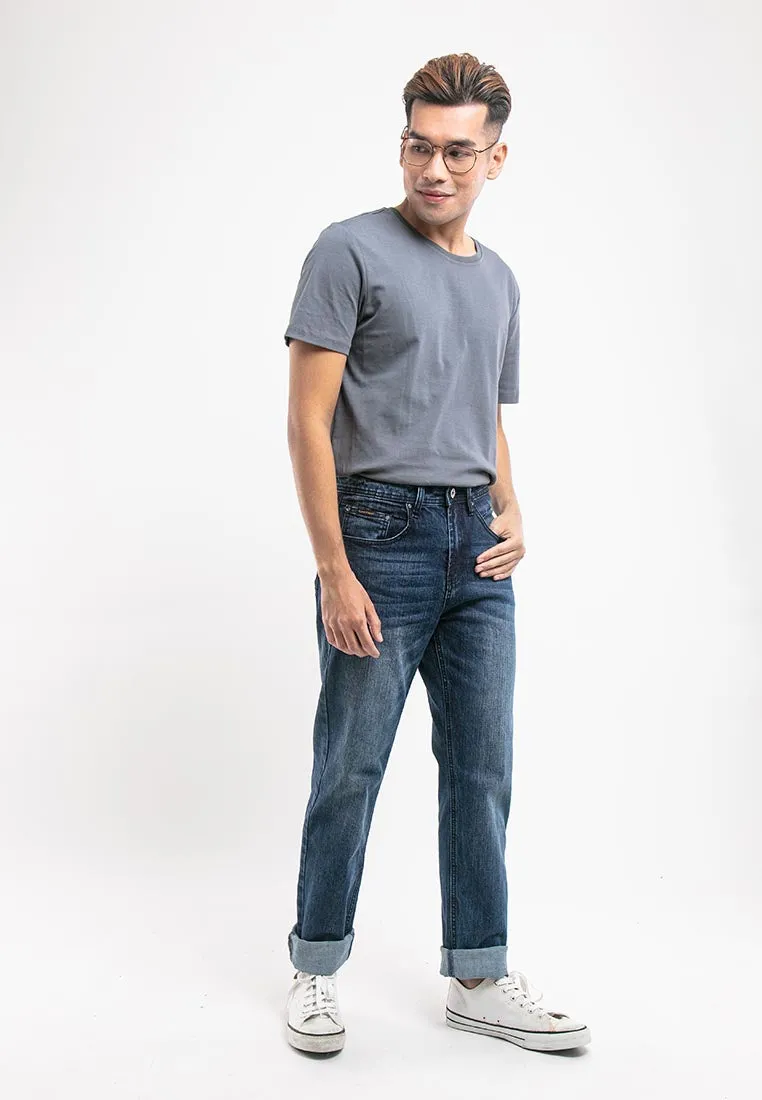 Denim Stretchable Straight Cut Jeans - 610176