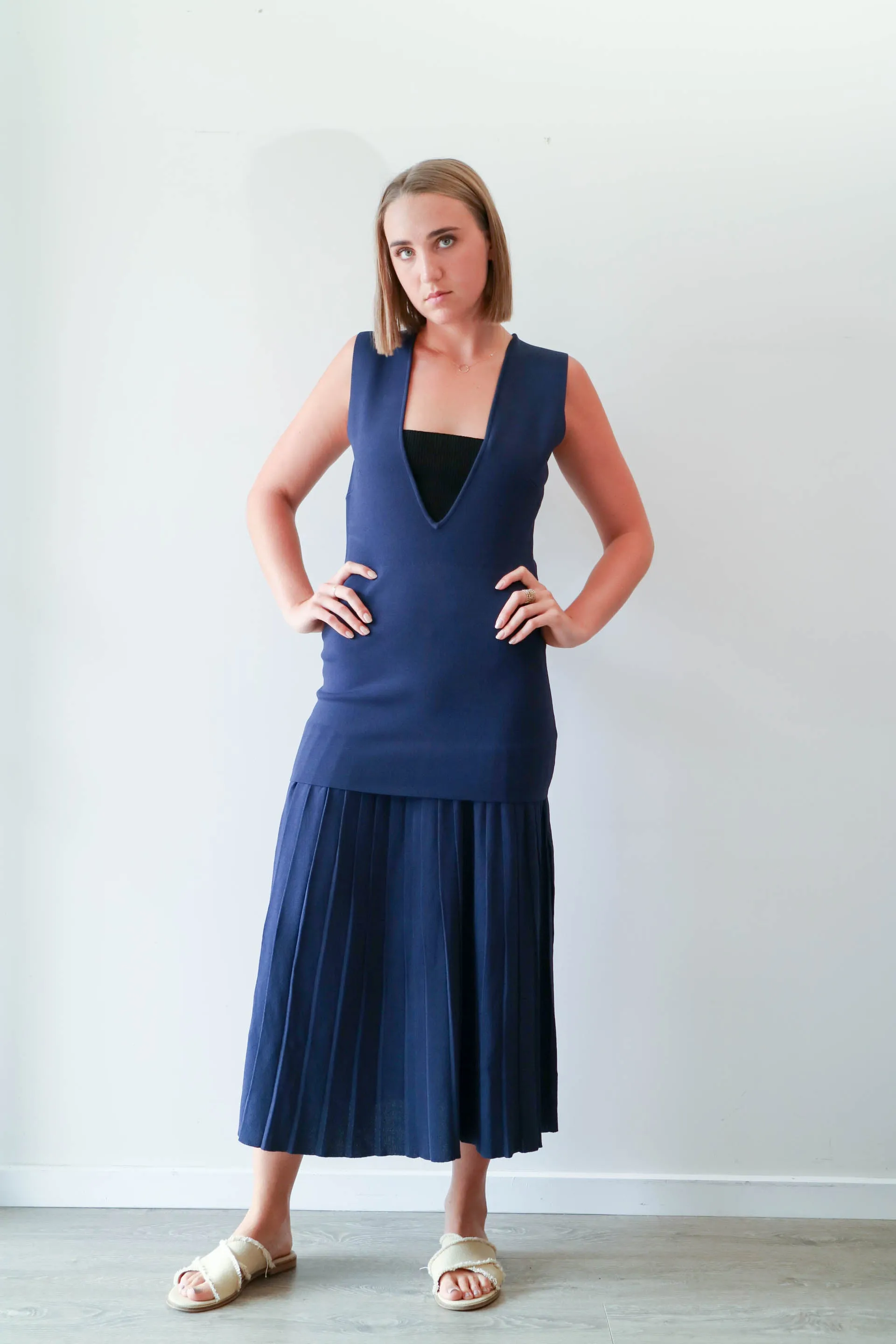 Dion Lee Mirror V Pleated Dress