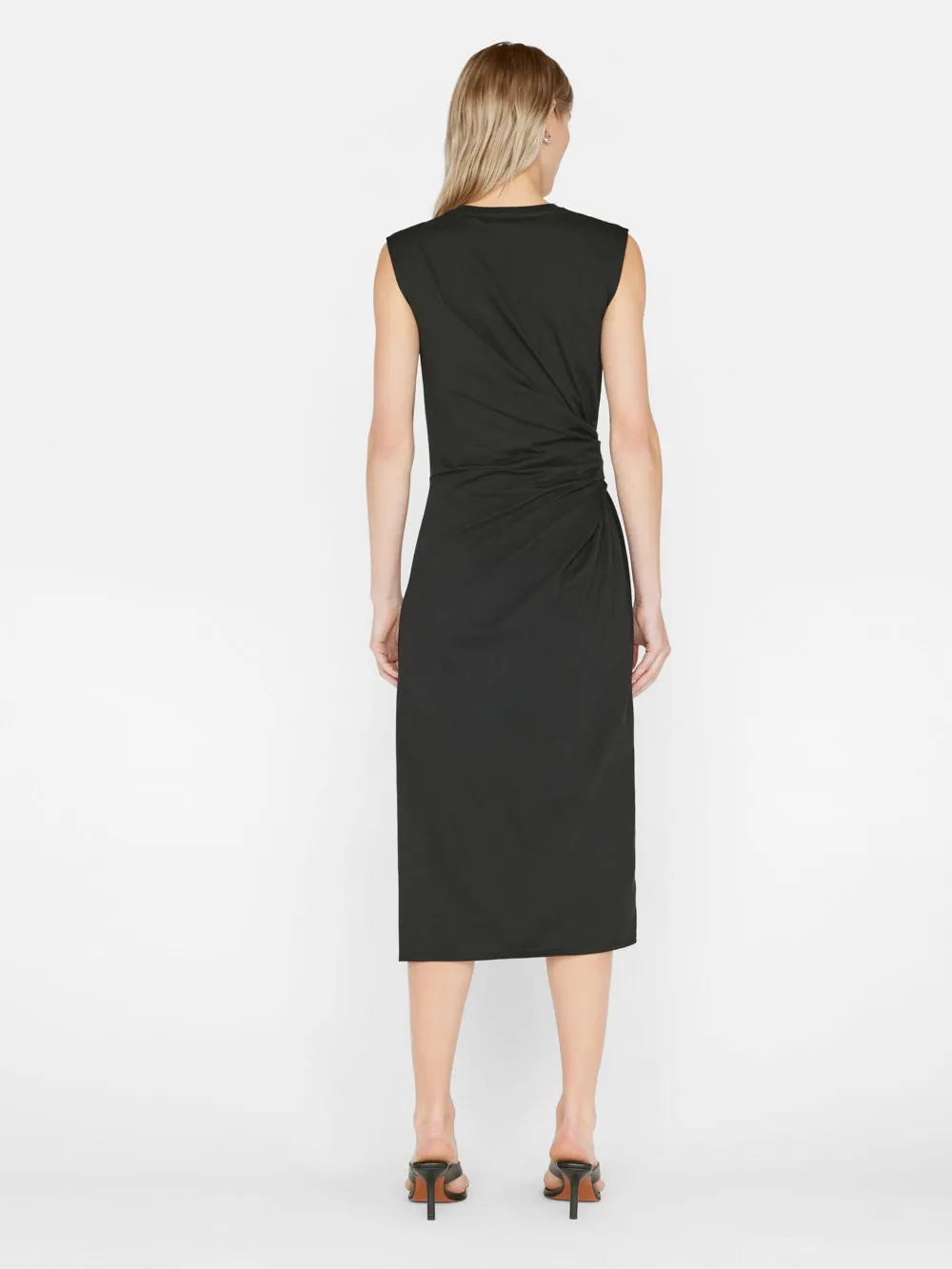 Draped Knit Midi Dress -- Noir
