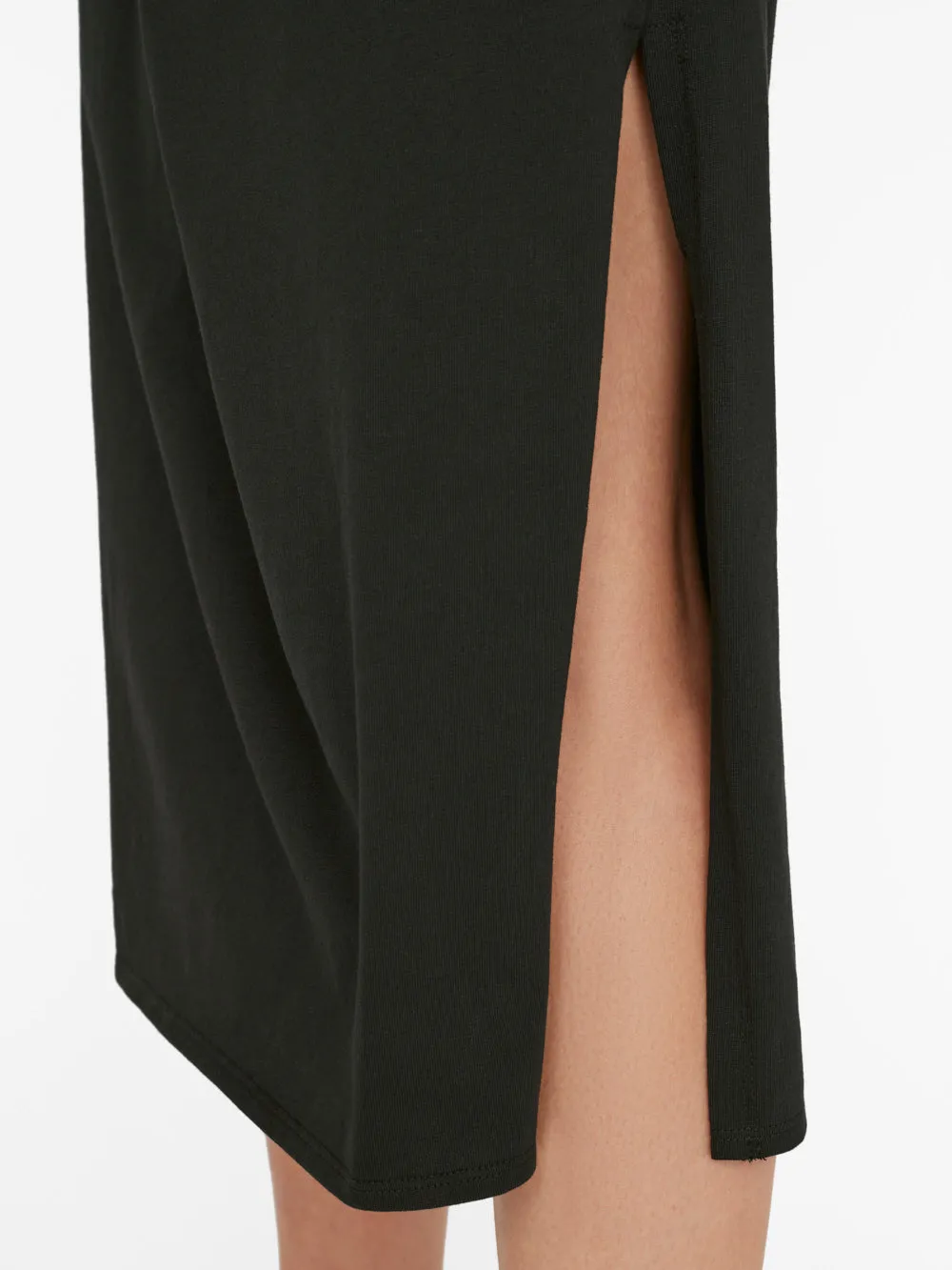 Draped Knit Midi Dress -- Noir