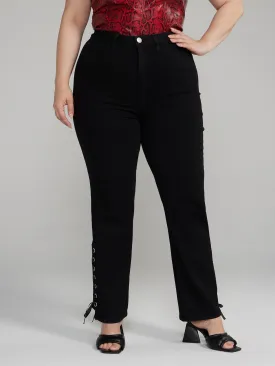 Fashion To Figure - High Rise Lace-Up Ankle Skinny Jeans