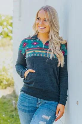 Feel the Heat Pullover in Teal