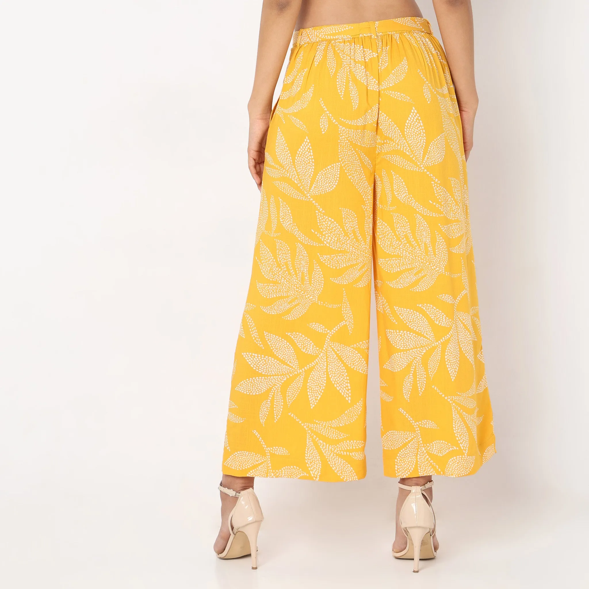 Flare Fit Printed High Rise Palazzos