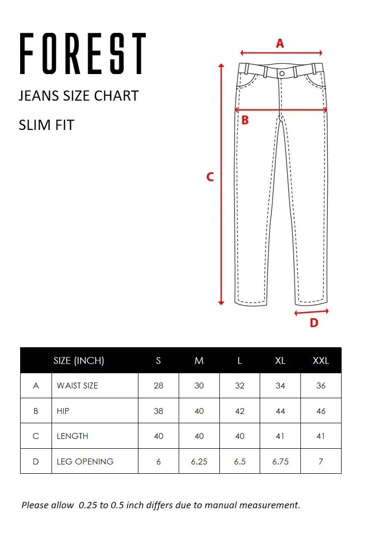 Forest Elastic Waist Stretchable Slim Fit Jeans Men Denim Jeans | Seluar Jeans Lelaki Slim Fit - 610202