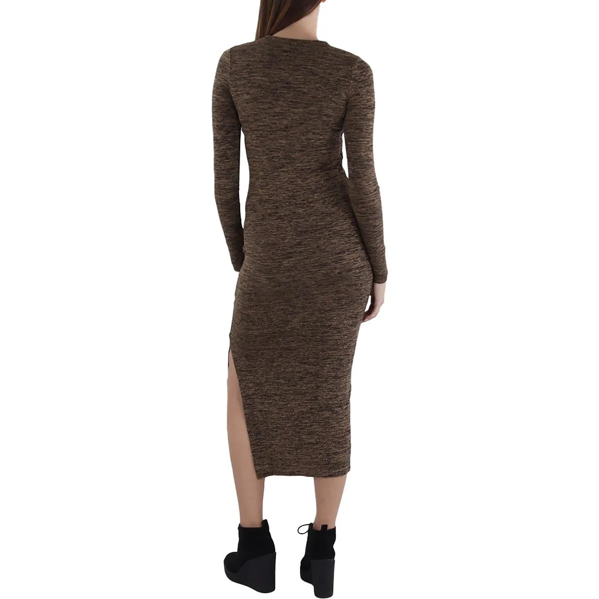 French Connection Womens Cut Out Mid Calf Sweaterdress