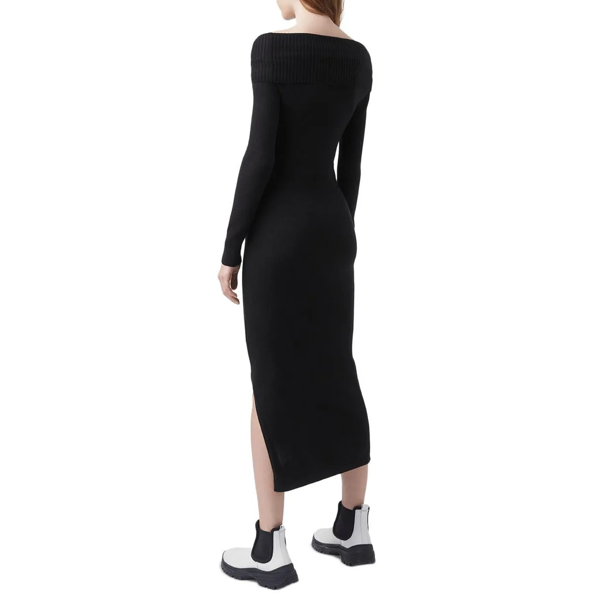 French Connection Womens Knit Off The Shoulder Sweaterdress