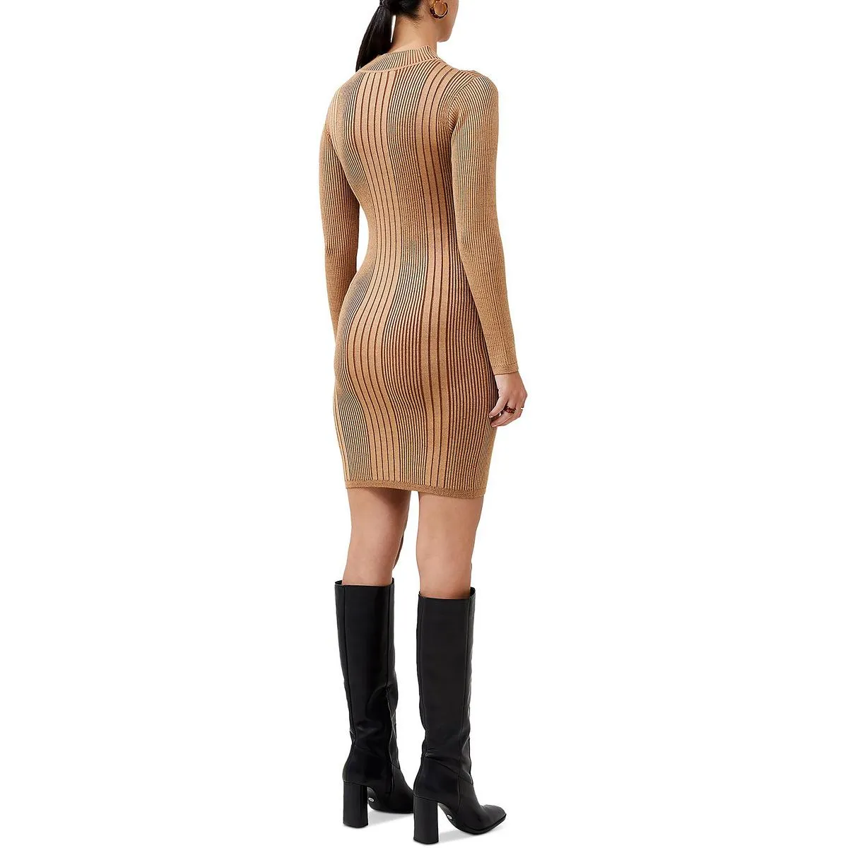 French Connection Womens Mini Mock Neck Bodycon Dress