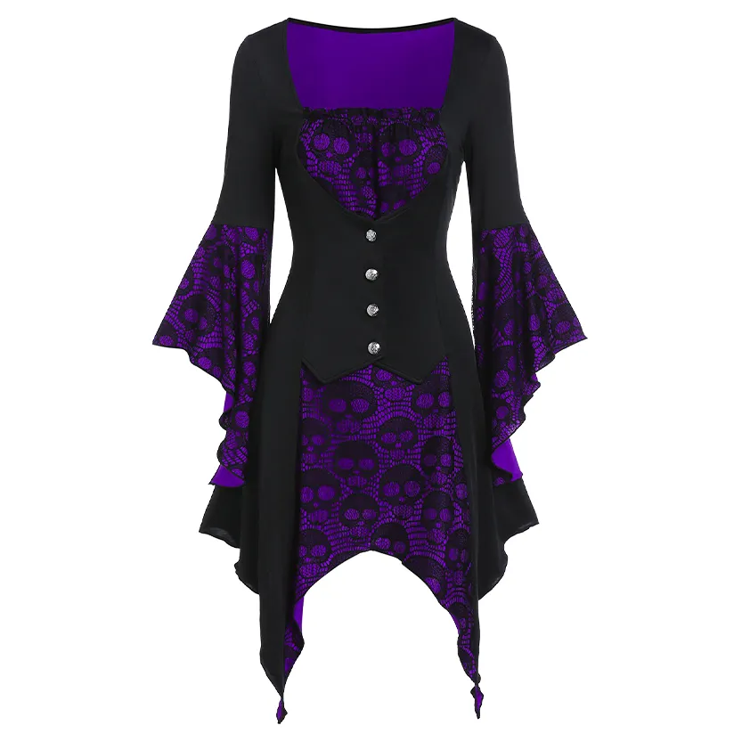 Funki Buys | Shirts | Women's Steampunk Skull Design Tunic Top