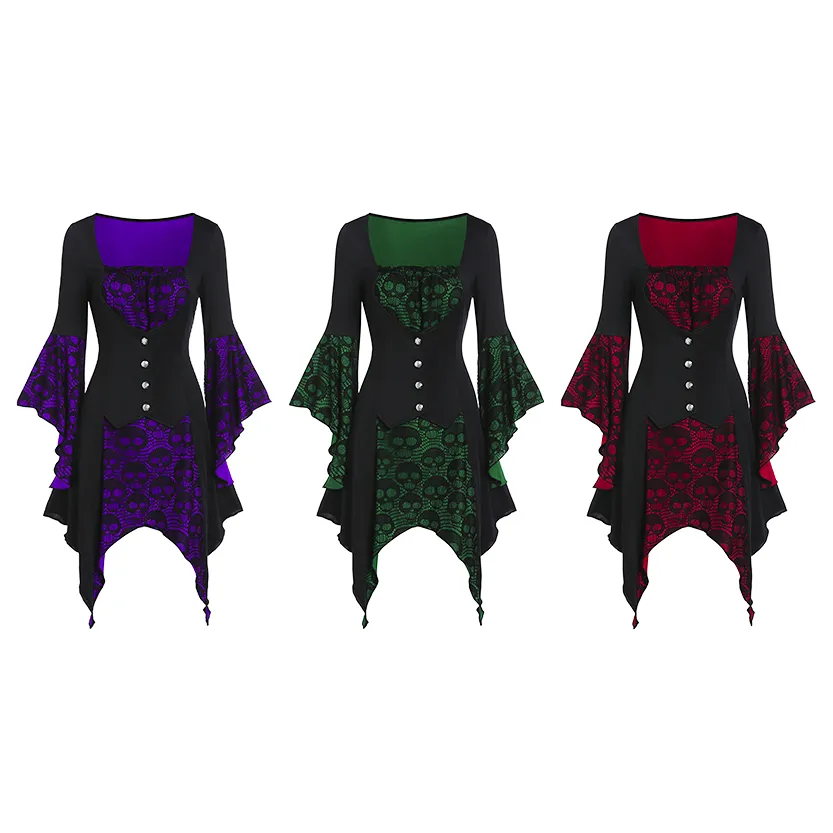 Funki Buys | Shirts | Women's Steampunk Skull Design Tunic Top