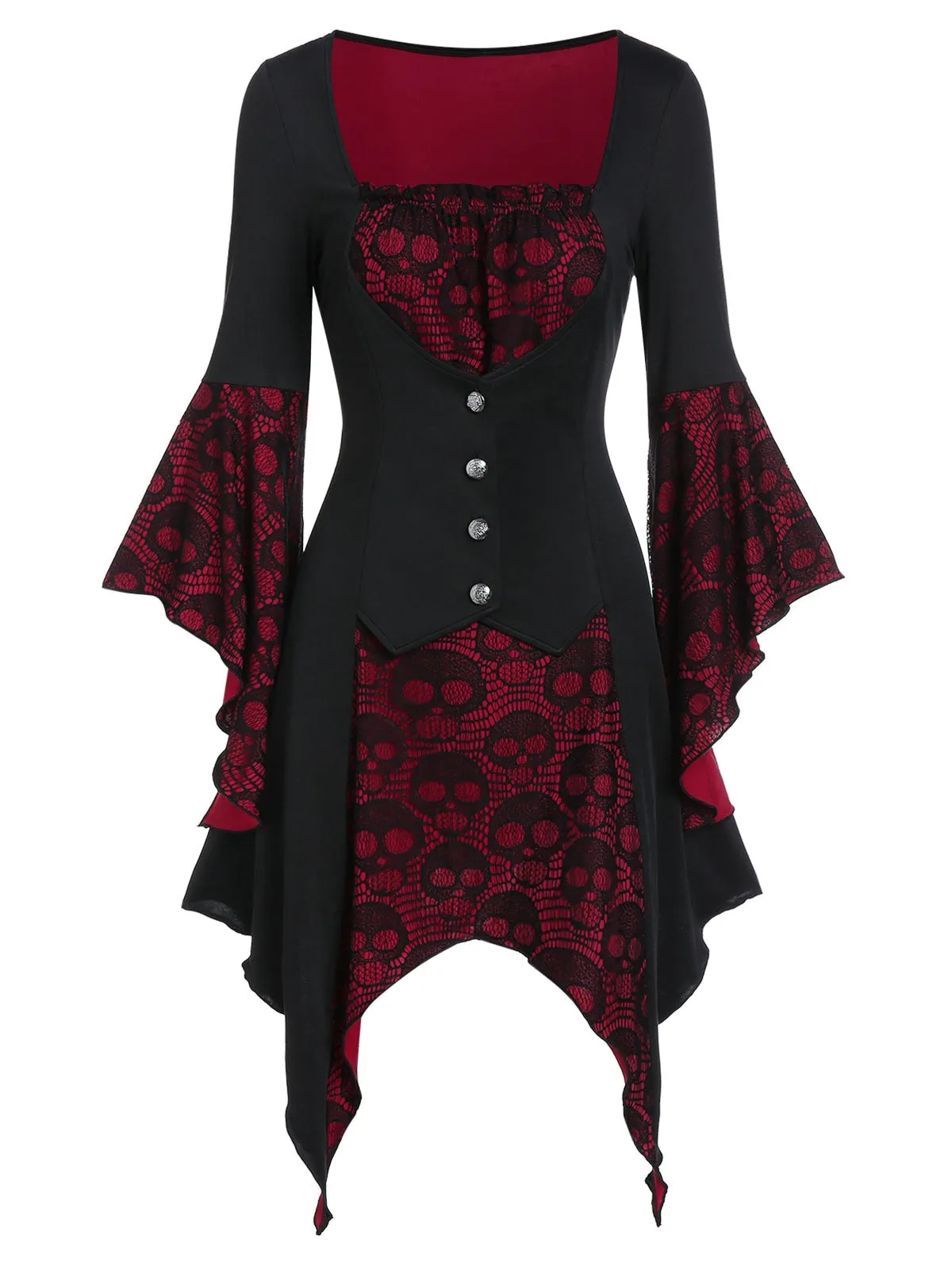 Funki Buys | Shirts | Women's Steampunk Skull Design Tunic Top