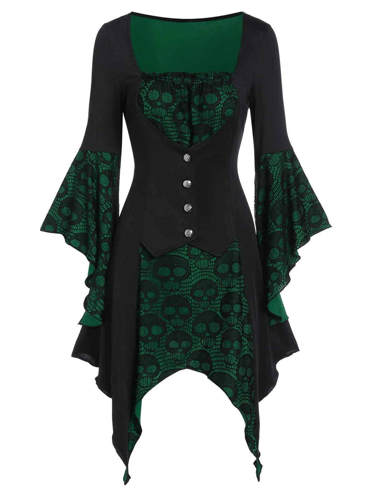 Funki Buys | Shirts | Women's Steampunk Skull Design Tunic Top