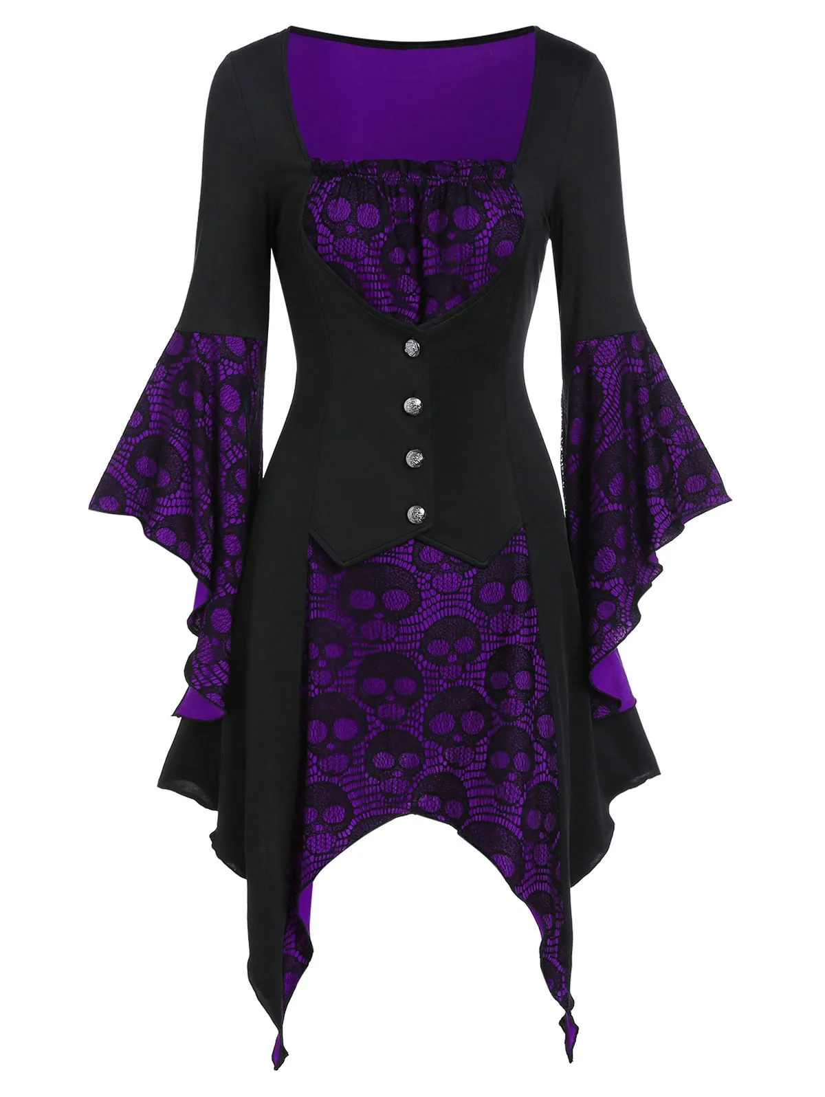 Funki Buys | Shirts | Women's Steampunk Skull Design Tunic Top