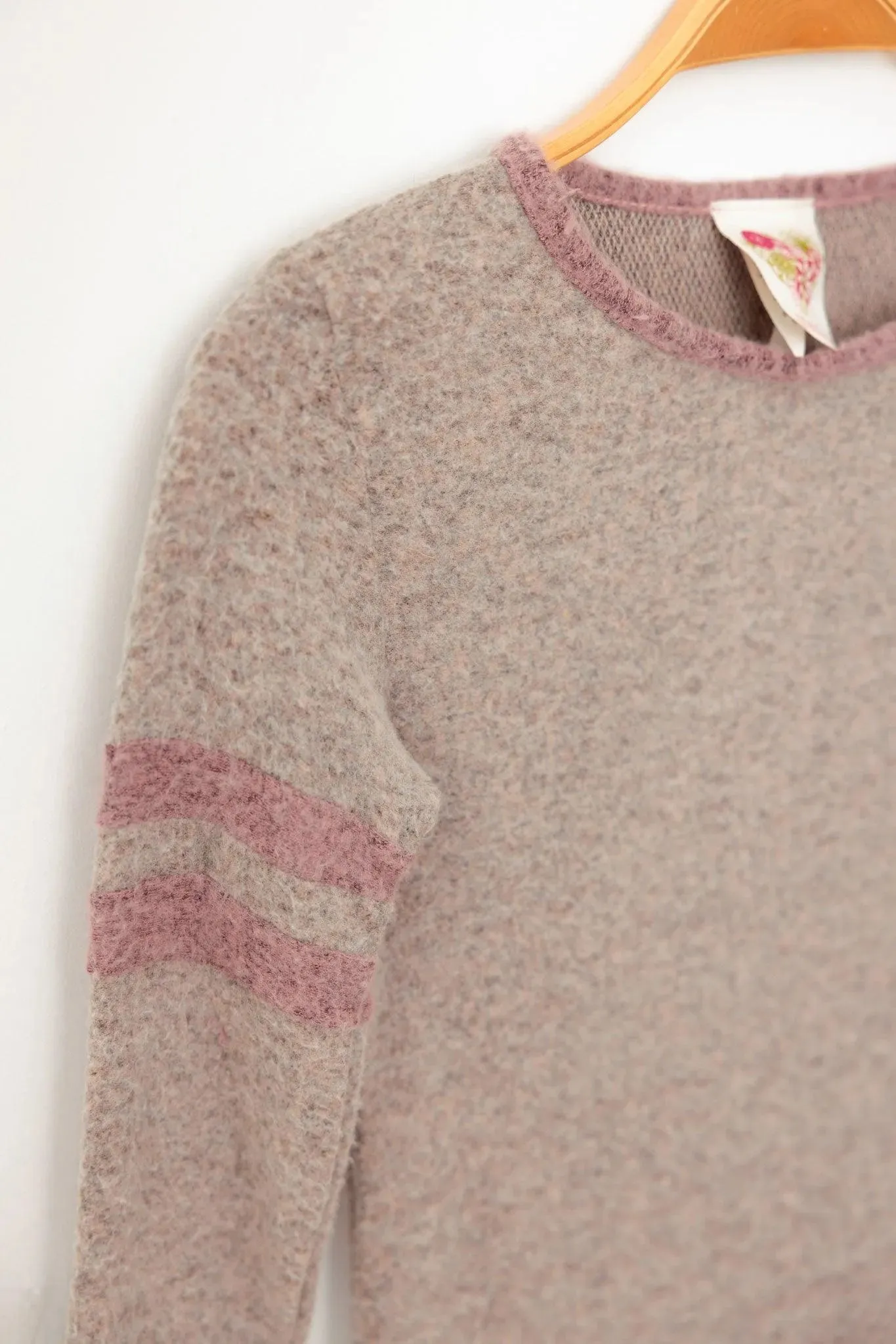 Girls Casual Striped Long Sleeve Soft Knit Top
