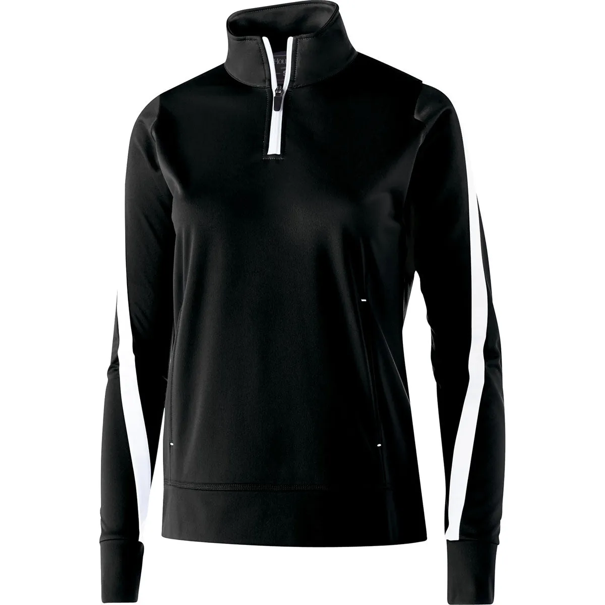 Holloway Women's Black/White Quarter Zip Determination Pullover