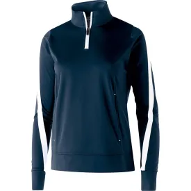 Holloway Women's Navy/White Quarter Zip Determination Pullover