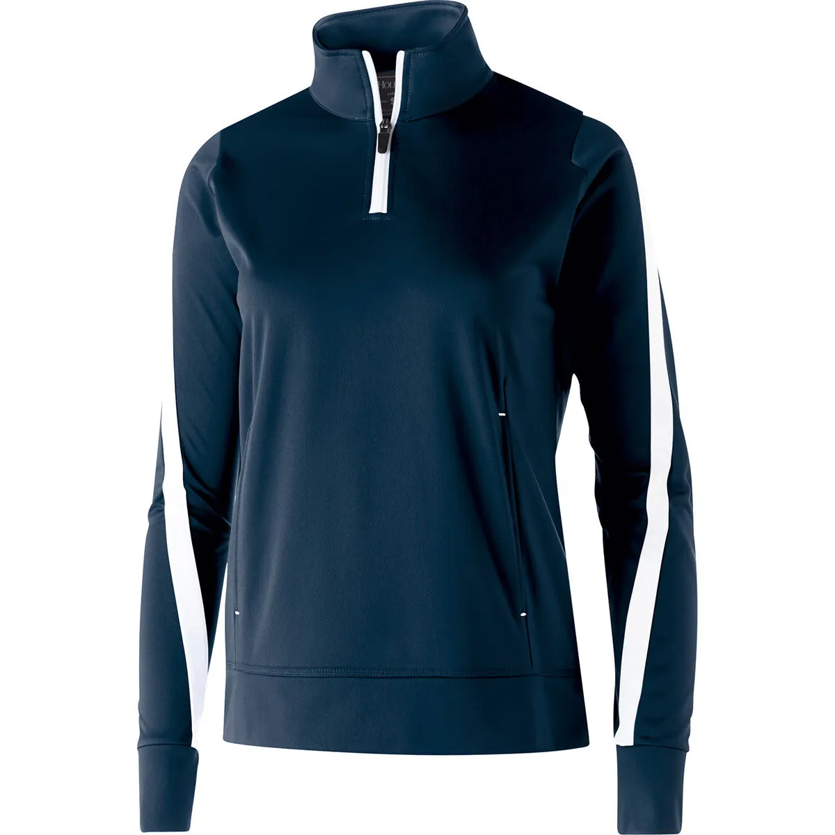 Holloway Women's Navy/White Quarter Zip Determination Pullover