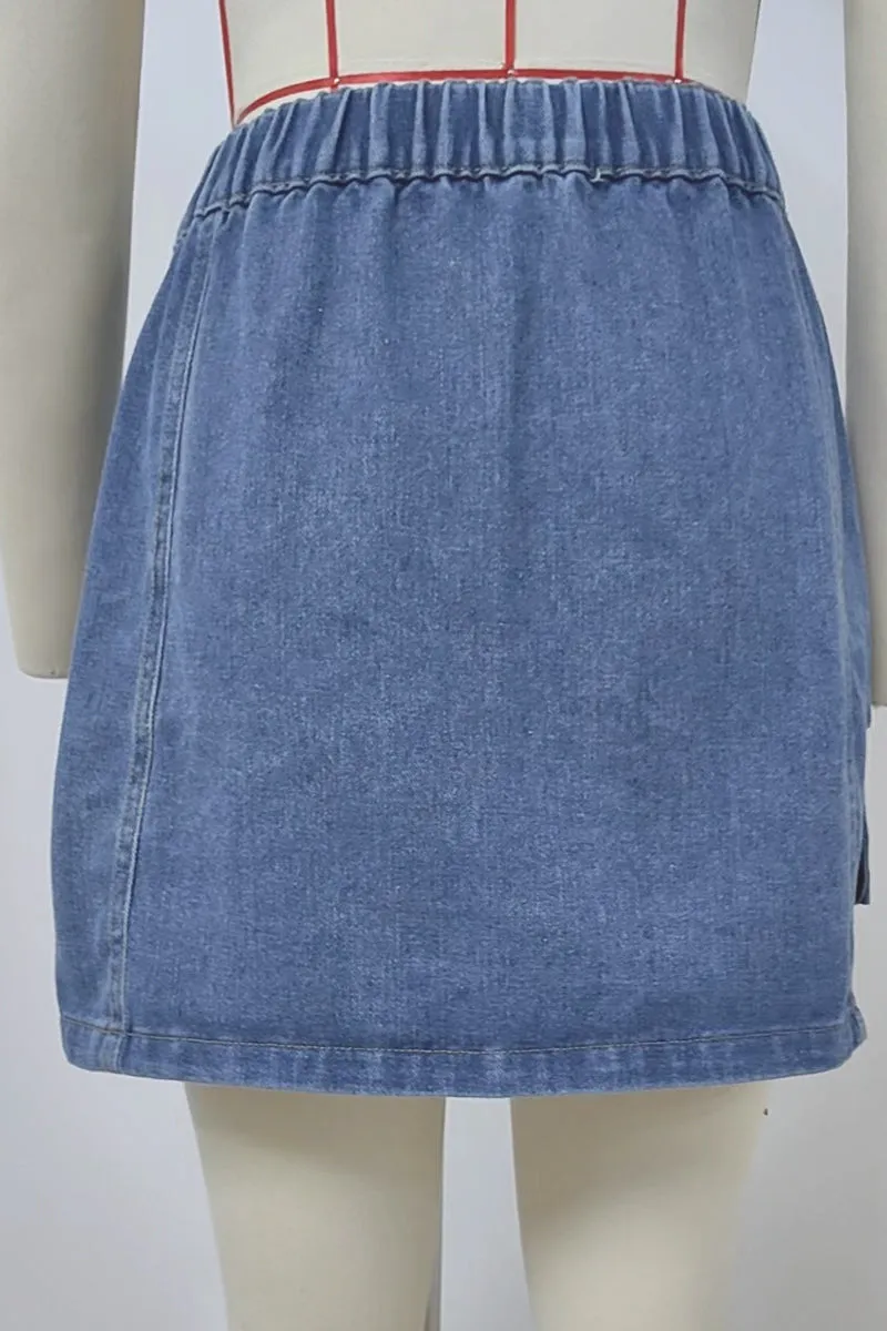 HQO2174 A-Line Pocket Mini Skirt