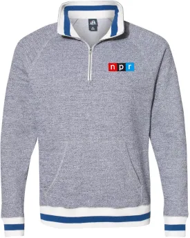 J America Peppered Fleece Quarter-Zip Sweatshirt 