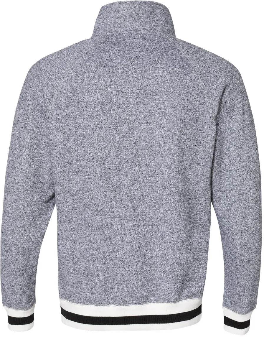J America Peppered Fleece Quarter-Zip Sweatshirt 