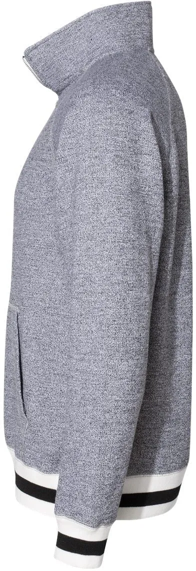 J America Peppered Fleece Quarter-Zip Sweatshirt 