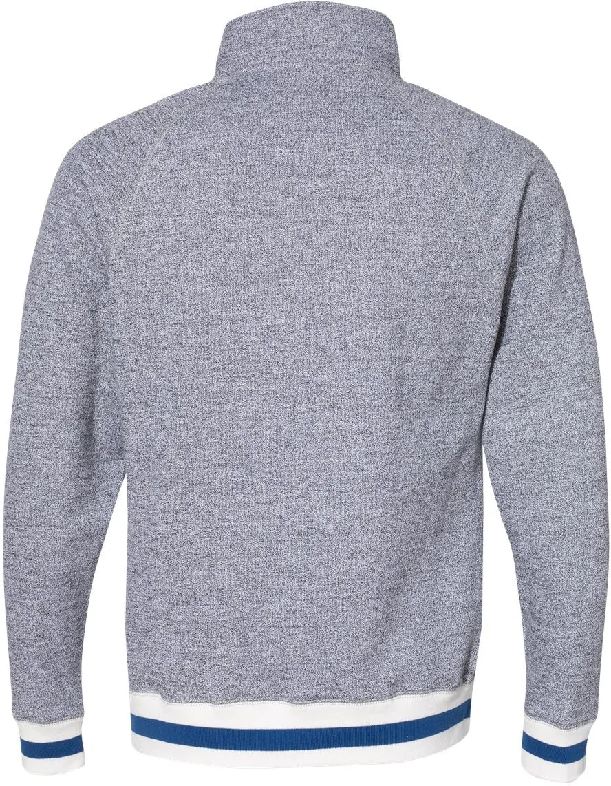 J America Peppered Fleece Quarter-Zip Sweatshirt 