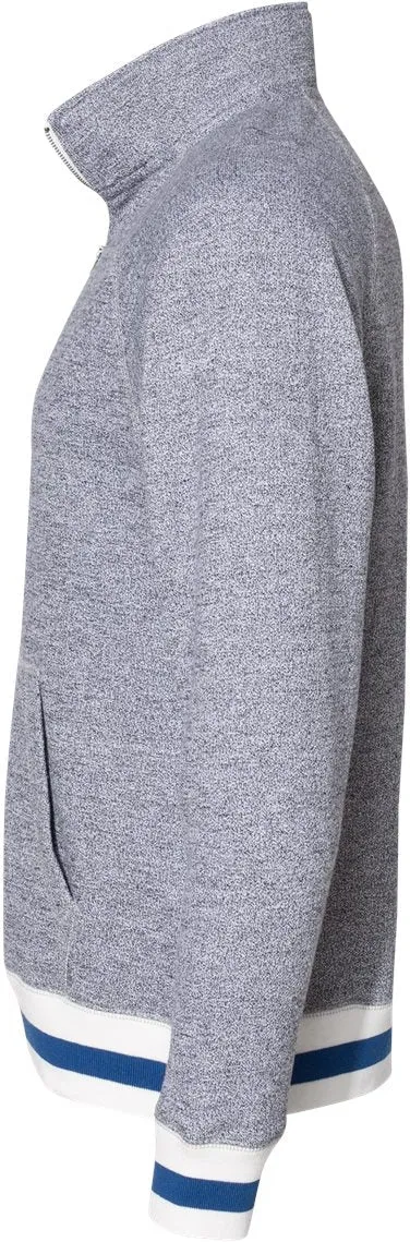 J America Peppered Fleece Quarter-Zip Sweatshirt 