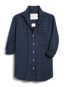 JOEDY Small Navy and Black with Green Plaid, Italian Flannel
