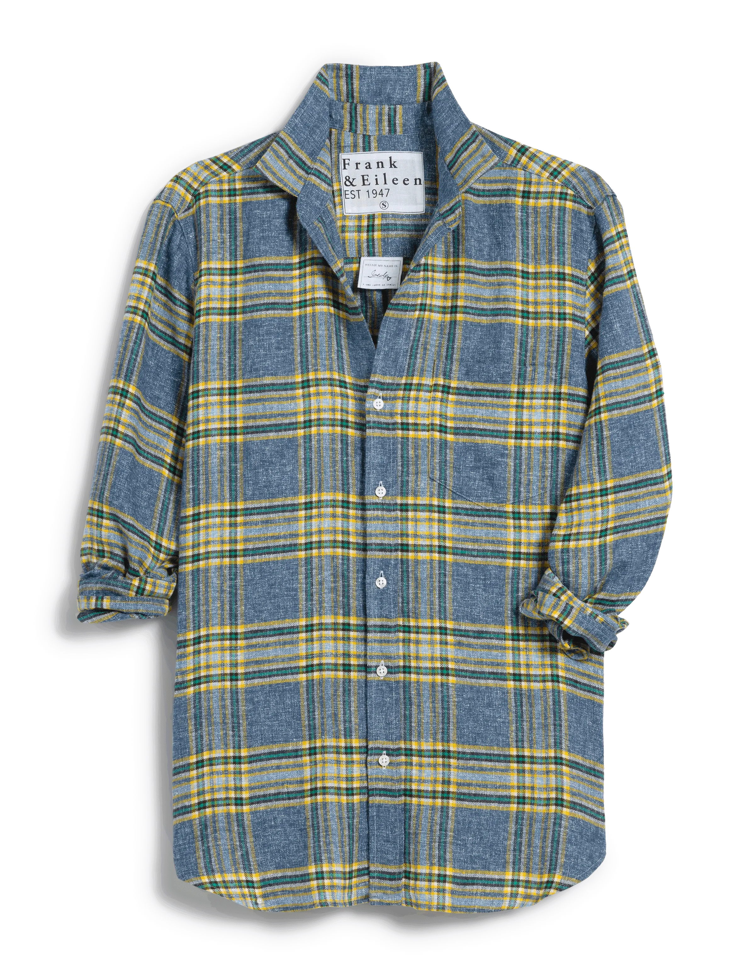 JOEDY Yellow and Blue Plaid, Italian Flannel