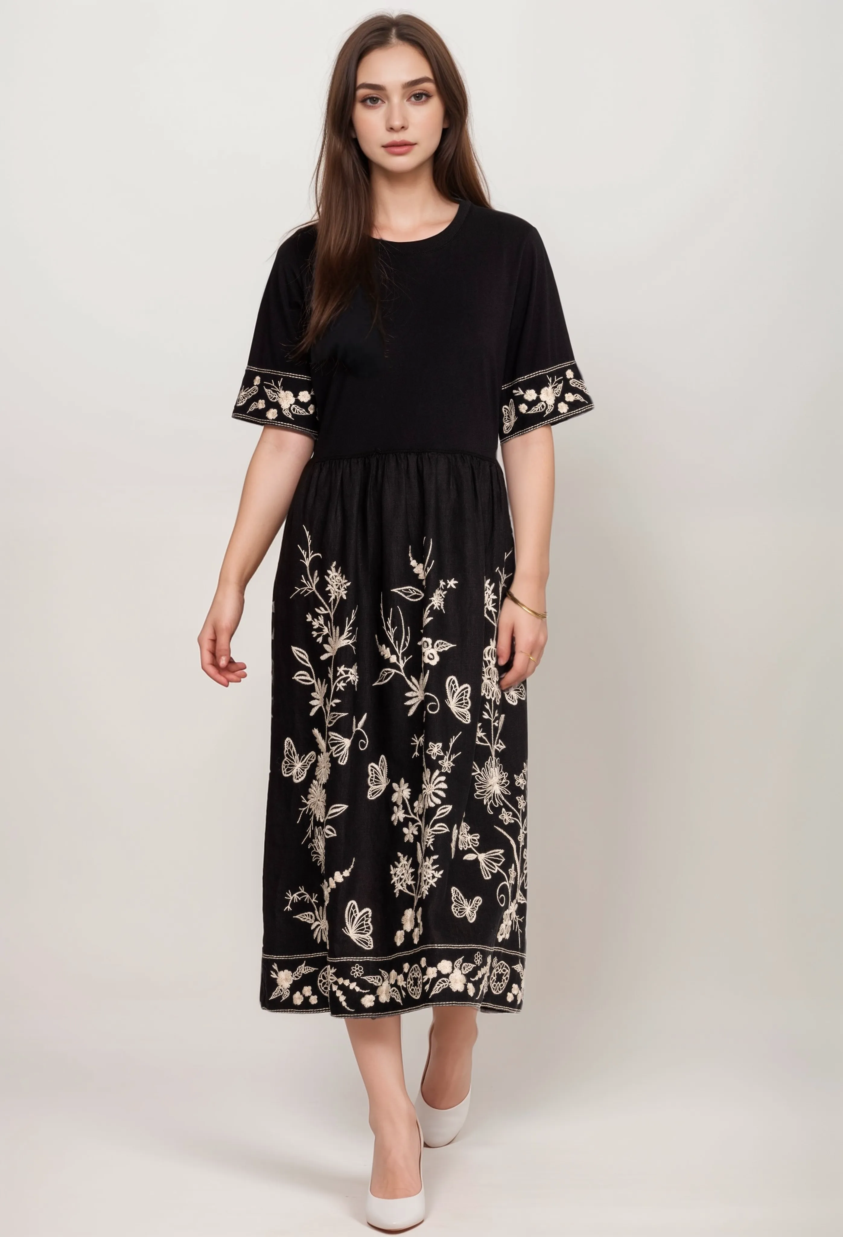Johnny Was Domingo Linen Knit Mix Dress J31324 Boho Chic