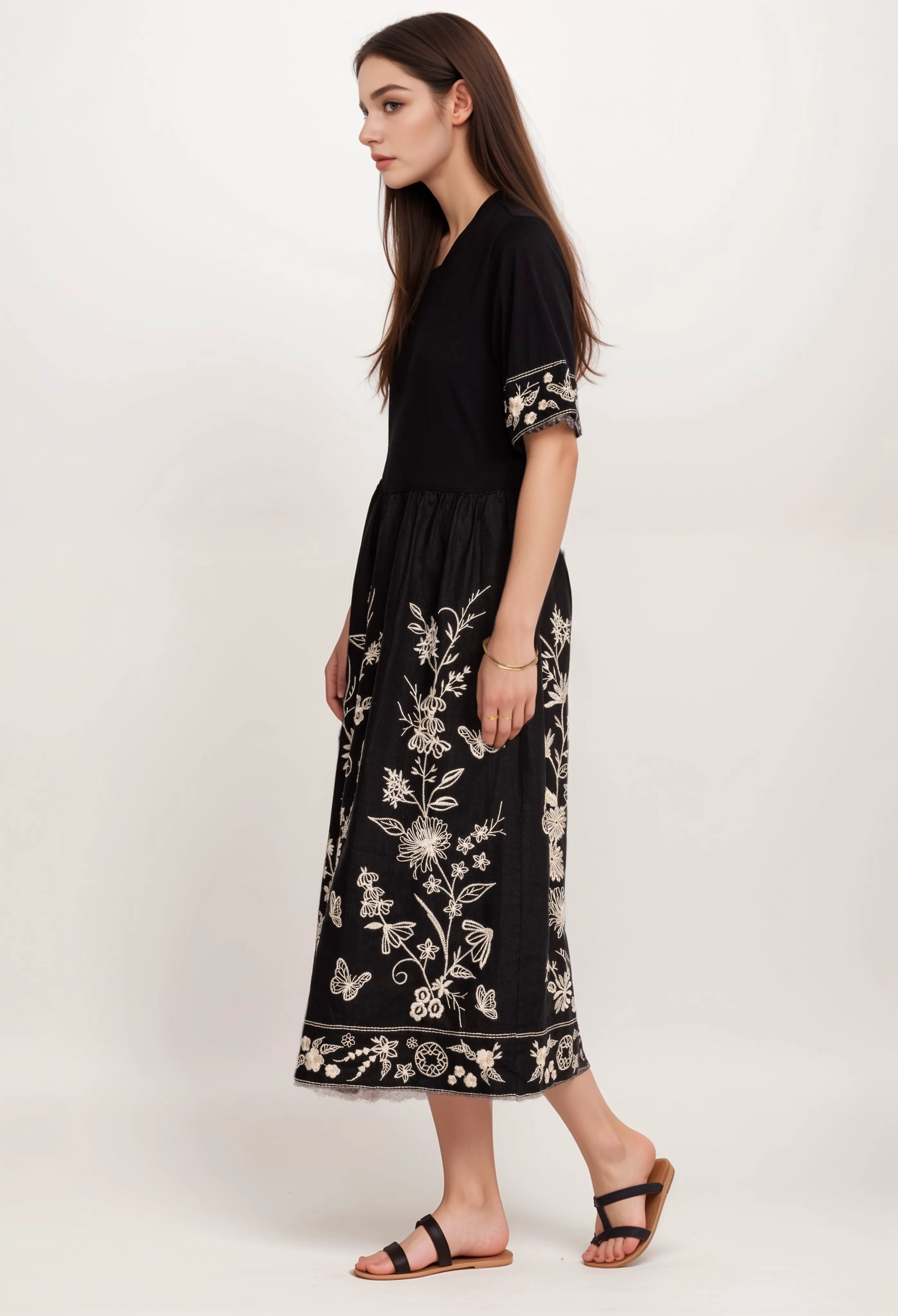 Johnny Was Domingo Linen Knit Mix Dress J31324 Boho Chic